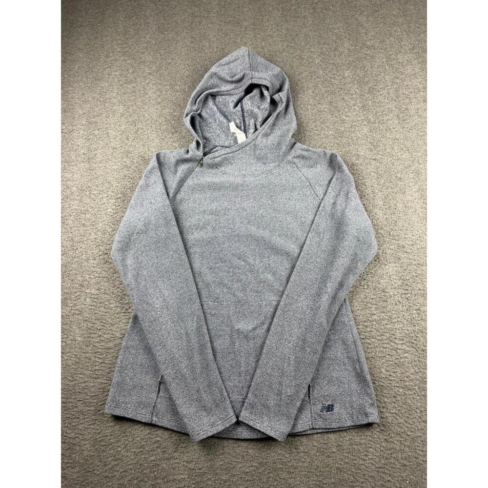 New Balance French Terry Pique Hoodie Sweatshirt Heather Gray Women's M